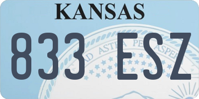 KS license plate 833ESZ