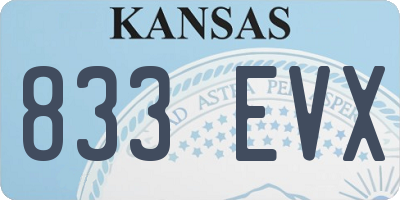 KS license plate 833EVX