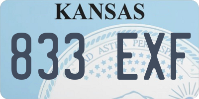 KS license plate 833EXF