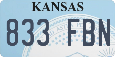 KS license plate 833FBN