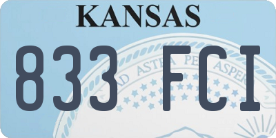 KS license plate 833FCI