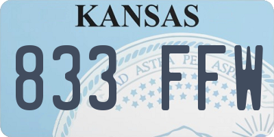 KS license plate 833FFW