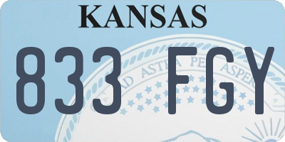 KS license plate 833FGY