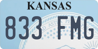 KS license plate 833FMG