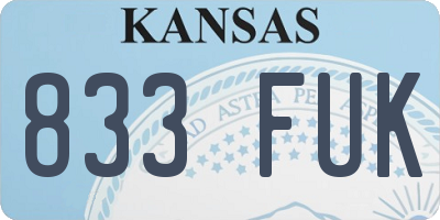 KS license plate 833FUK