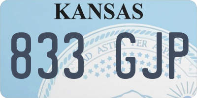 KS license plate 833GJP