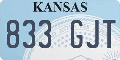 KS license plate 833GJT