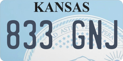 KS license plate 833GNJ