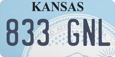 KS license plate 833GNL