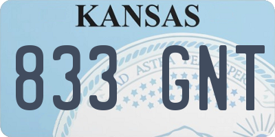 KS license plate 833GNT