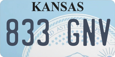 KS license plate 833GNV