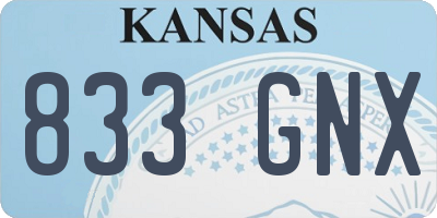 KS license plate 833GNX