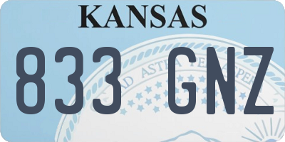 KS license plate 833GNZ