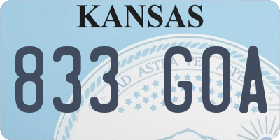 KS license plate 833GOA