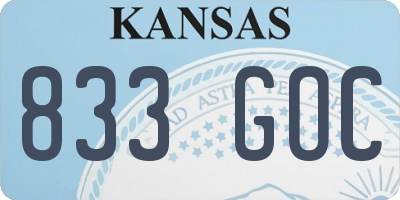 KS license plate 833GOC