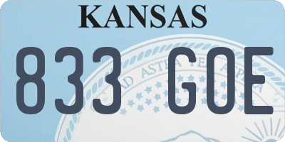 KS license plate 833GOE