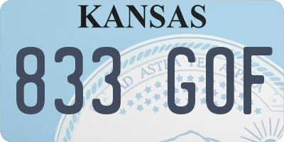 KS license plate 833GOF