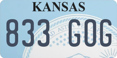 KS license plate 833GOG