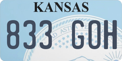 KS license plate 833GOH