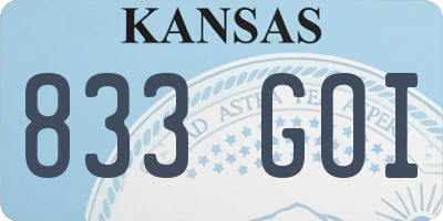 KS license plate 833GOI