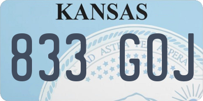 KS license plate 833GOJ