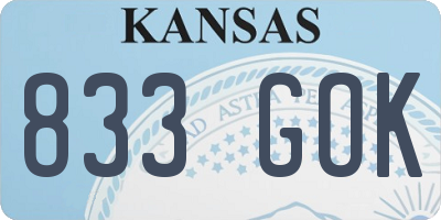 KS license plate 833GOK