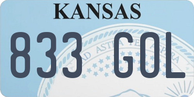 KS license plate 833GOL