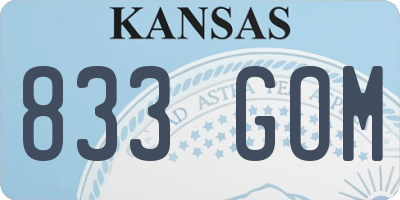 KS license plate 833GOM