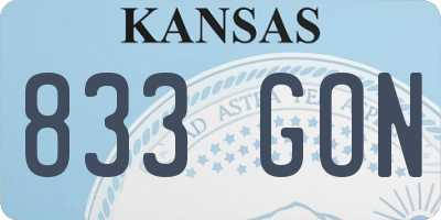 KS license plate 833GON
