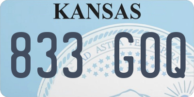 KS license plate 833GOQ