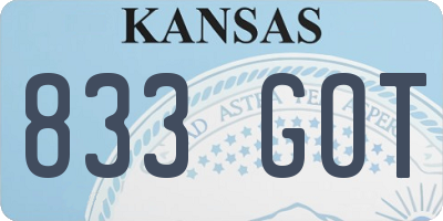 KS license plate 833GOT