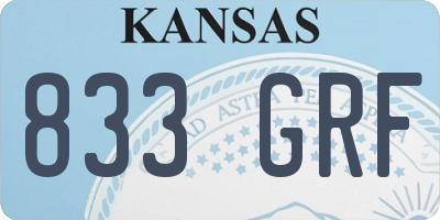 KS license plate 833GRF