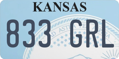 KS license plate 833GRL