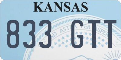 KS license plate 833GTT