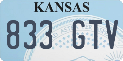 KS license plate 833GTV