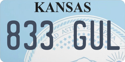 KS license plate 833GUL