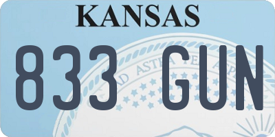 KS license plate 833GUN