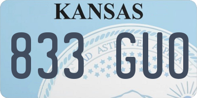 KS license plate 833GUO