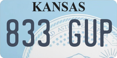 KS license plate 833GUP