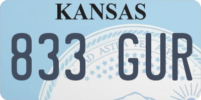 KS license plate 833GUR