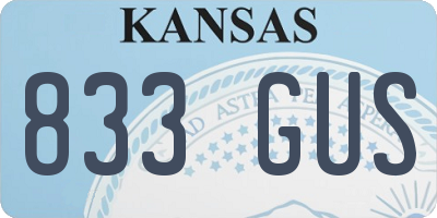 KS license plate 833GUS