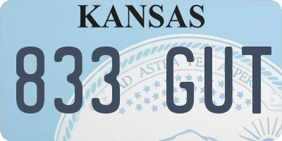 KS license plate 833GUT