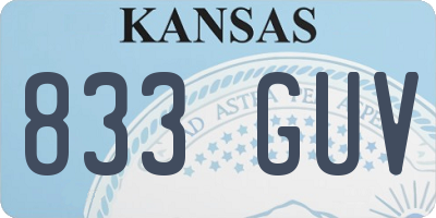 KS license plate 833GUV