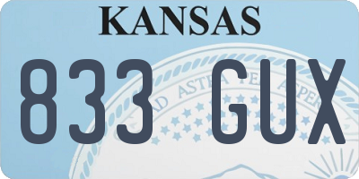 KS license plate 833GUX