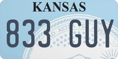 KS license plate 833GUY