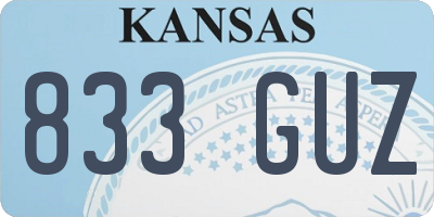 KS license plate 833GUZ