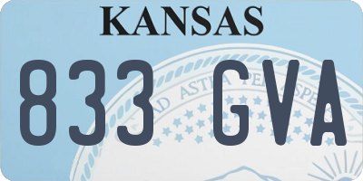 KS license plate 833GVA