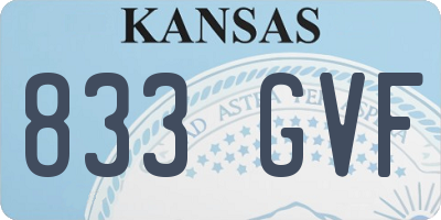 KS license plate 833GVF
