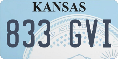 KS license plate 833GVI
