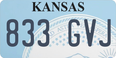 KS license plate 833GVJ
